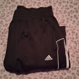Adidas Kids Black Joggers with White Accents